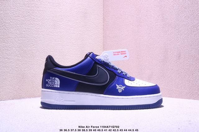 海外爆款限量发售！公司级Nike Air Force 1 '07 Low “北面联名 古驰联名 白蓝黑”空军一号 高端定制 低帮 运动鞋 休闲鞋 折边针车 工艺