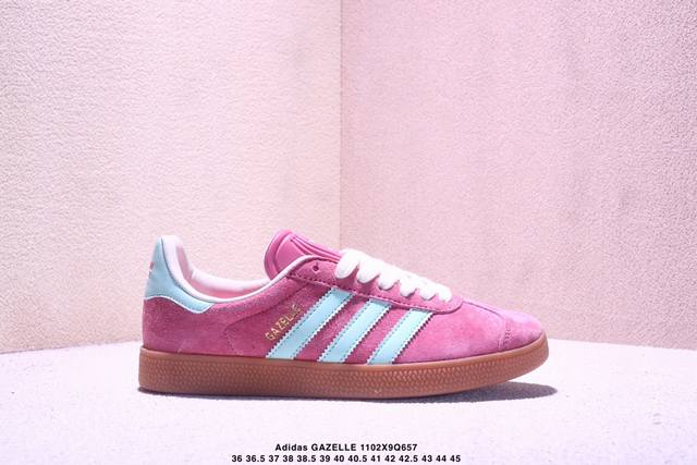 真标半码Adidas 阿迪达斯三叶草Gazelle男女通用德训T头休闲板鞋 Xm1102Q657