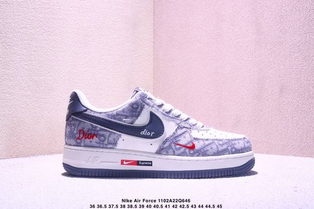 海外限量发售！公司级Nike Air Force 1 '07 Low “Lv联名 米黑牛仔布”空军一号 低帮 运动鞋 休闲鞋 折边针车 工艺难度大 原楦头原纸板