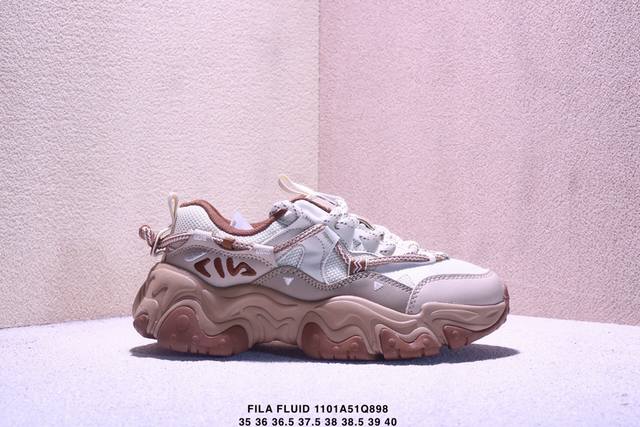 公司级Fila斐乐 Fluid 5 猫爪5.0 简约舒适 防滑耐磨低帮老爹鞋 Xm1101Q898