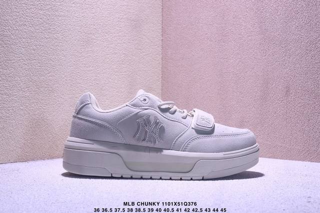 公司级Mlb Chunky Liner pocket Monogram人气单品 学长鞋系列低帮老爹风轻量增高厚底百搭休闲运动慢跑鞋高级街头休閒品牌Mlb公开了新
