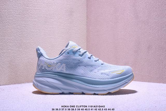 Hoka One One M Clifton 10 邦迪九代舒适防滑耐磨低帮休闲跑步鞋 相比常规跑鞋 Hoka One One特别研发使用性能独特的几何形跑鞋中