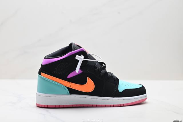 真标乔丹Air Jordan 1 Mid Aj1糖果鸳鸯拼色 耐克中帮篮球鞋 货号:554725-083 尺码:36 36.5 37.5 38 38.5 39