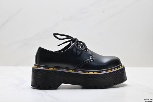公司级Dr.Martens马汀博士 Martens 1461 Smooth Leather platform系列松糕低帮英伦骑士朋克复古机车厚底粗跟 马丁靴 采