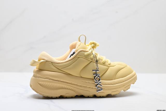 公司级Hoka Bondi B3Ls Marni 复古舒适防滑耐磨 低帮 山地户外跑步鞋 特别研发使用性能独特的几何形跑鞋中底 此种鞋底更厚 更高 回弹性也更好