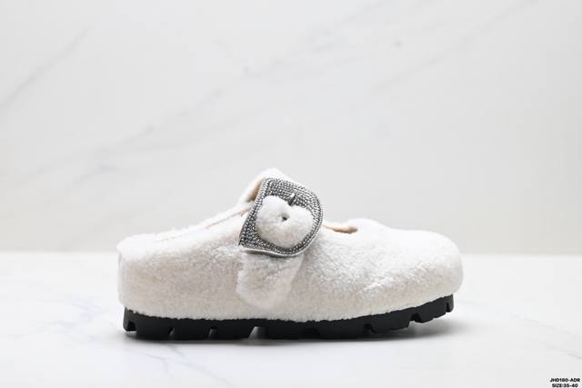 公司级Gg-Cc 洛克甜庄 法式甜美芭蕾百搭舒适时尚 保暖抓绒 毛毛包头拖鞋 暖绒羊羔毛 保暖轻巧 精奢温婉 软糯羊羔毛皮垫脚 细腻亲肤 倍感温暖 3.5厘米跟