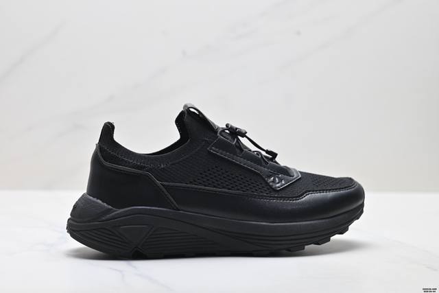 公司级迪桑特Descente Dualis Knit Eco 舒适百搭 防滑耐磨 低帮 生活休闲鞋 采用一体织袜套结构鞋面 搭配抽绳鞋带 穿脱便捷 皮革材料拼接