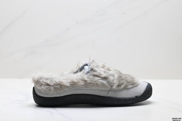 公司级Keen科恩 Howser 3 Slide 保暖舒适 户外日常 厚底一脚蹬 防滑耐磨 低帮休闲鞋 鞋面采用再生织物 原创版型 标志性的设计 弹力鞋带锁定系