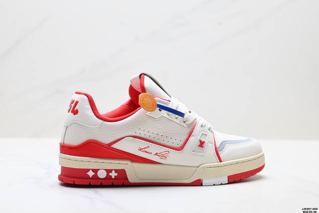 真标Louis Vuitton Trainer Sneaker Low 全新 Lv 路易威登 休闲运动文化百搭板鞋 尺码:35-46 Id:Jjd467-Ads