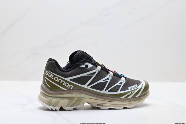 公司级Salomon萨洛蒙 Xt-6 户外越野跑鞋 鞋面采用Sensifit贴合技术 全方位贴合包裹脚型 鞋跟部鞋底牵引设计 提供强大的抓地性能 更适应野外崎岖