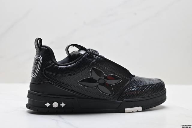 公司级Louis Vuitton Trainer Sneaker Low 路易威登 休闲运动文化百搭板鞋 舒适防滑底和百搭性霸屏整个时尚娱乐圈 细节调整完美主义