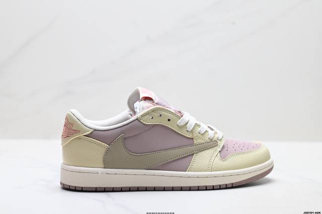 公司级Nike Air Jordan 1 X Travis Scott Aj1倒勾 乔一倒钩 耐克 低帮文化篮球鞋 完美品质出货 细节如图所示 鞋面切割工整 冲