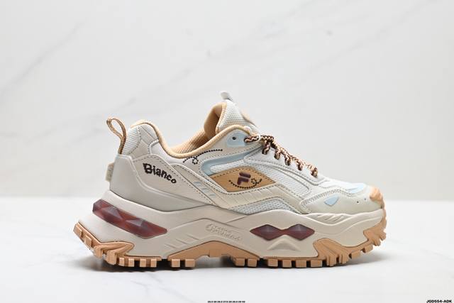 公司级Fila Fusion斐乐 Bianco硬糖 织物合成革 拼接减震防滑耐磨透气 低帮 老爹鞋 货号:T12W541005Fab 尺码:35.5 36 36