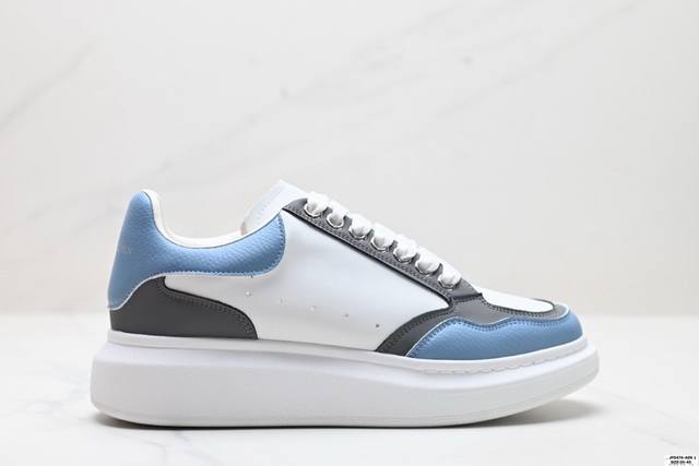 公司级意大利高奢品牌Alexander Mcqueen亚历山大 麦昆 Sole Leather Sneakers低帮时装厚底休闲运动小白鞋 尺码:35-40 I