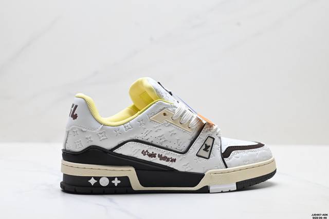 真标Louis Vuitton Trainer Sneaker Low 全新 Lv 路易威登 休闲运动文化百搭板鞋 尺码:36-46 Id:Jjd467-Adk