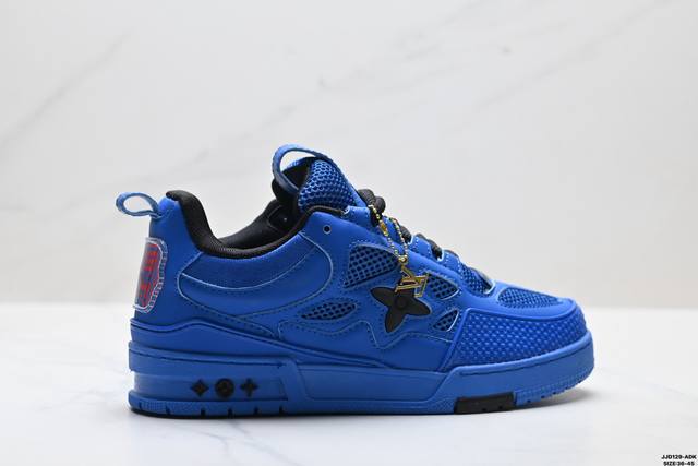 真标Louis Vuitton Trainer Sneaker Low 全新 Lv 路易威登 休闲运动文化百搭板鞋 尺码:36-45 Id:Jjd129-Adk
