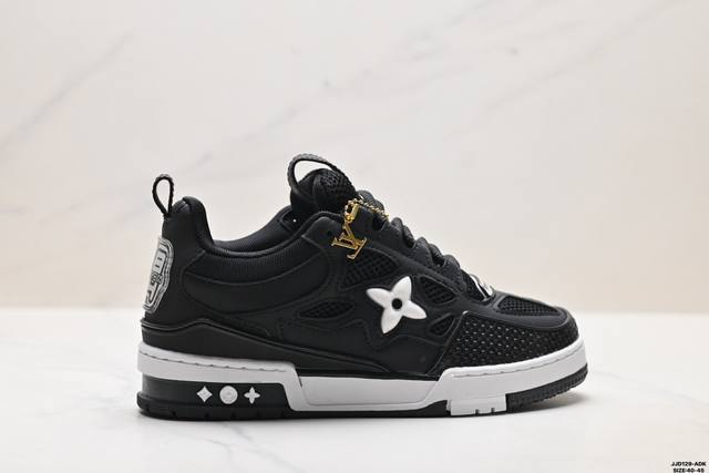 真标Louis Vuitton Trainer Sneaker Low 全新 Lv 路易威登 休闲运动文化百搭板鞋 尺码:40-45 Id:Jjd129-Adk