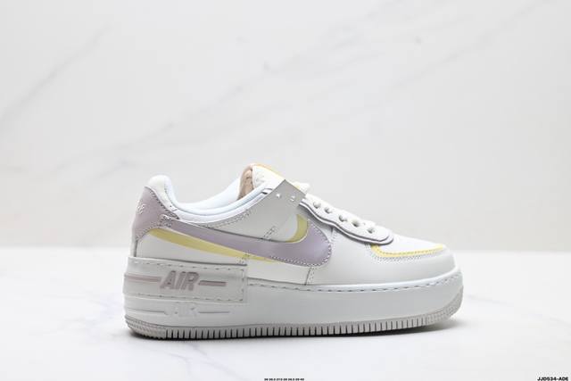 真标耐克Nike Wmns Air Force 1 Shadow全新少女系解构主义设计 马卡龙空军一号轻量增高低帮百搭板鞋 为经典设计注入玩味元素 分层结构 加