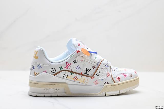 真标Louis Vuitton Trainer Sneaker Low 全新 Lv 路易威登 休闲运动文化百搭板鞋 尺码:35-46 Id:Jzd467-Ade