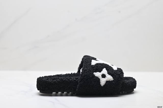 公司级毛毛拖鞋女外穿2025款新厚底小香毛毛鞋高级感女士时尚洋气棉拖鞋 尺码:35-45 Ld:Jjd233-Adz