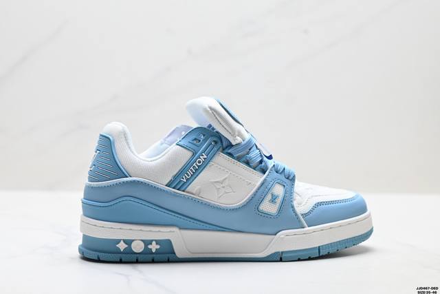 真标Louis Vuitton Trainer Sneaker Low 全新 Lv 路易威登 休闲运动文化百搭板鞋 尺码:35-46 Id:Jjd467-De