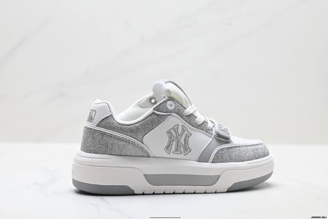 公司级Mlb 纽约洋基队 Chunky Liner Embo Monogram 印刻老花 时尚舒适 休闲运动 防滑耐磨增高 低帮 板鞋 货号:3Asx N 尺码