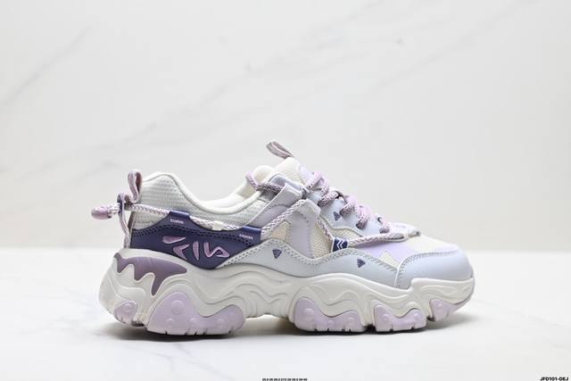 公司级Fila斐乐 Fluid 5 猫爪5.0 简约舒适 防滑耐磨低帮老爹鞋 货号:F12M412105Fbk 尺码:35.5 36 36.5 37.5 38