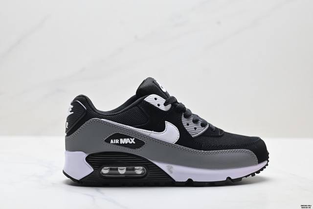 真标耐克Nike Air Max 90 经典复古小气垫缓震跑鞋 鞋面由皮和革织物打造，犀利的条线打造出酷劲十的足视觉效果 网布鞋增面强透气性，穿着为极舒适 经可