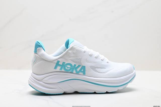 公司级Hoka M Clifton 10 轻量低帮户外越野跑鞋 户外山脉越野轻量运动跑鞋 鞋面用轻的无缝架构 鞋带用了弹性不易松脱的扁宽弹性鞋带 轻薄的Tpu贴