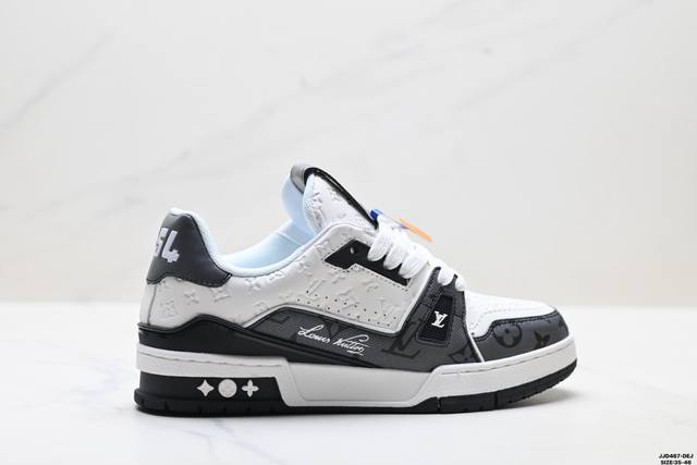 真标Louis Vuitton Trainer Sneaker Low 全新 Lv 路易威登 休闲运动文化百搭板鞋 尺码:35-46 Id:Jjd467-Dej