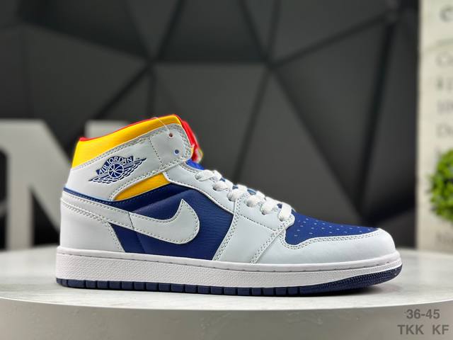 耐克 Nike Air Jordan 1 Mid 女子篮球鞋时尚轻盈板鞋Aj1乔1运动鞋 乔丹一代 高帮复古休闲篮球鞋 Air Jordan 1 Mid 搭载内