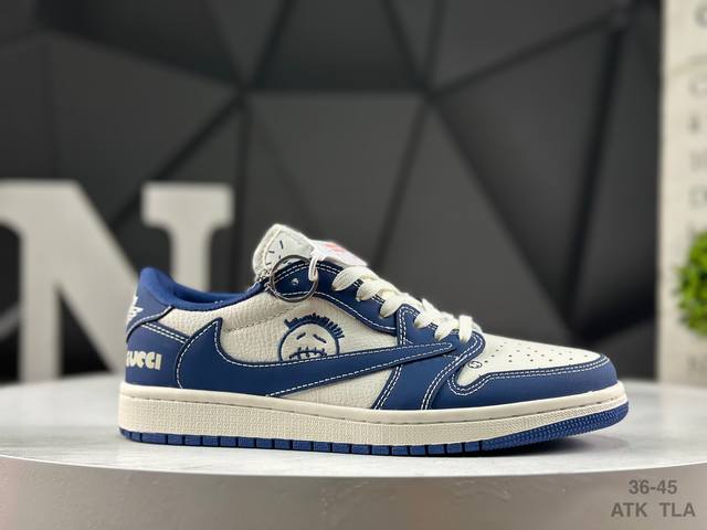 耐克 Aj1倒勾Travis Scott X Air Jordan 1 ” Reverse Mocha “ Aj1乔1 Ts 闪电 联名倒钩 低帮文化篮球鞋 完