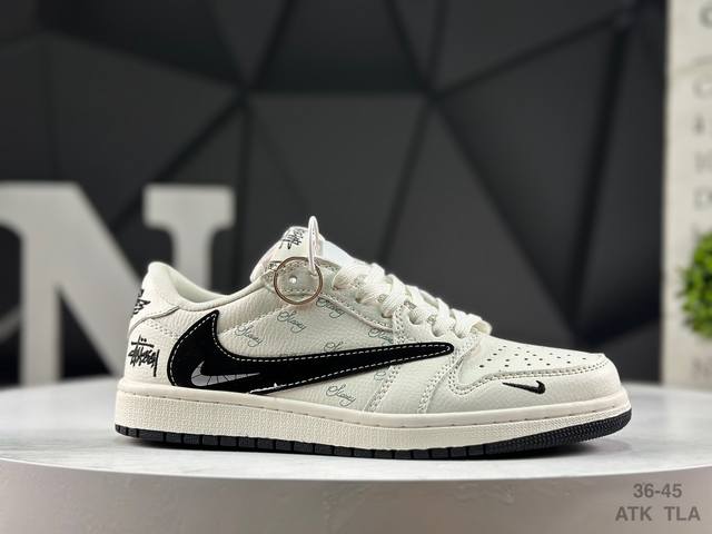 耐克 Aj1倒勾Travis Scott X Air Jordan 1 ” Reverse Mocha “ Aj1乔1 Ts 闪电 联名倒钩 低帮文化篮球鞋 完