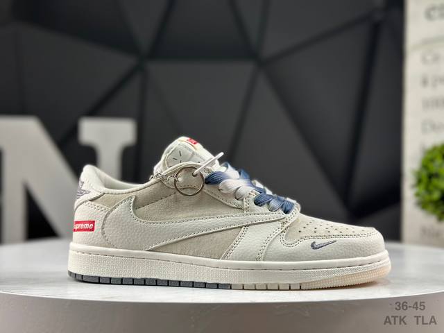 耐克 Aj1倒勾Travis Scott X Air Jordan 1 ” Reverse Mocha “ Aj1乔1 Ts 闪电 联名倒钩 低帮文化篮球鞋 完