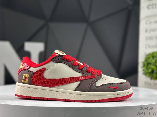 耐克 Travis Scott X Fragment Design X Air Jordan 1 Low Og Sp Aj1 乔1 低帮文化休闲板鞋 #多方联名