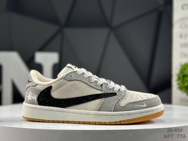 耐克 Travis Scott X Fragment Design X Air Jordan 1 Low Og Sp Aj1 乔1 低帮文化休闲板鞋 #多方联名
