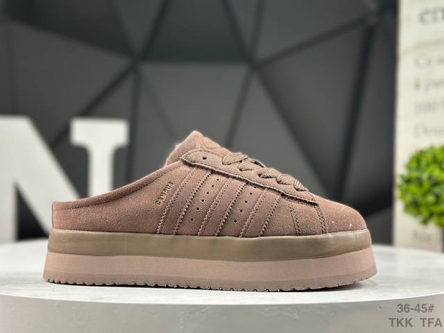 Adidas 阿迪达斯 三叶草Campus00S面包鞋 运动 拖鞋 休闲鞋 半拖 货号：Jr3731 尺码：如图所示 Tkk Tfa