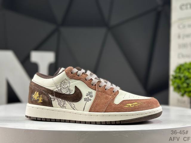 福利特价 耐克 Nike Jordan Air Jordan 1 低帮 复古 减震 防滑 耐磨 篮球鞋 定制鞋盒 大厂纯原品质出货 超高清洁度 皮料切割干净无任