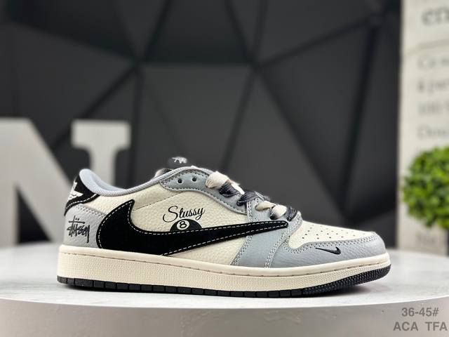 耐克 Nike Air Jordan 1 X Travis Scott Aj1倒勾 乔一倒钩 ‘Diy’定制 耐克 低帮文化篮球鞋 完美品质出货 细节如图所示