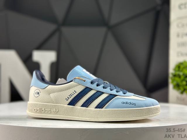 阿迪达斯 Ad Gazelle Indoor Trainers 原厂定制长毛翻毛皮组合环保纤维革鞋面材质 内置环保海玻璃鞋垫 外置Rb橡胶大底 产品品控稳定性领