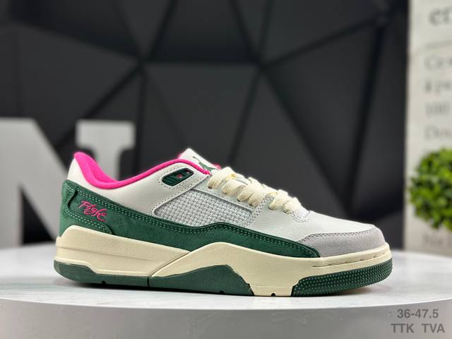 公司级带半码 Air Jordan Flight Court 乔丹系列低帮篮球鞋 鞋款整体以白色皮革打造，搭配侧身灰色皮革框架，鞋舌及后跟Jjumpman Lo