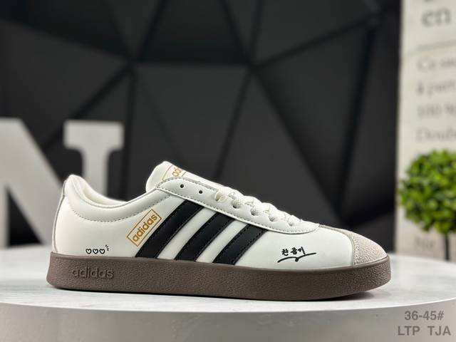 阿迪达斯 德训2.0 Adidas Vl Court 2.0 舒适百搭 防滑耐磨 低帮 板鞋 男女同款 学院生活方式系列低德训风休闲运动板鞋 货号：Ji0497