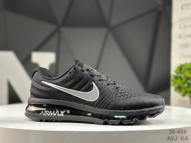 耐克 Nike Air Max 2017 White pure platinum 系列耐克低帮百搭贾卡网面全掌气垫患者休闲运动慢跑鞋 货号:849559 400