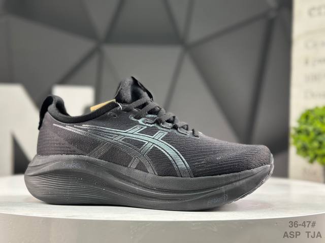 亚瑟士 Asics Gel-Nimbus 27 亚瑟士夏季网面跑步鞋 鞋面采用双层提花网面设计，提高包裹性和透气性，后跟搭载稳定系统科技T-Gel提升整体支撑力