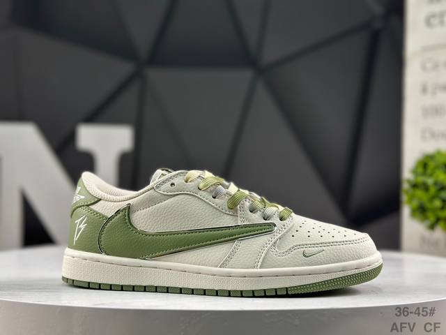 福利特价 耐克 Aj1倒勾Travis Scott X Air Jordan 1 ” Reverse Mocha “ Aj1乔1 Ts 联名倒钩 低帮文化篮球鞋