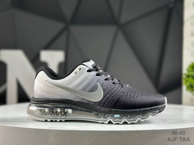 耐克 Nike Air Max 2017 White pure platinum 系列耐克低帮百搭贾卡网面全掌气垫患者休闲运动慢跑鞋 货号:849559 001