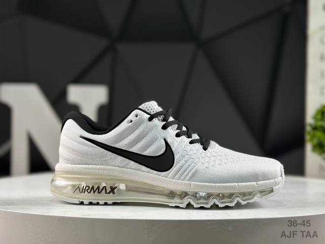 耐克 Nike Air Max 2017 White pure platinum 系列耐克低帮百搭贾卡网面全掌气垫患者休闲运动慢跑鞋 货号:849559 009
