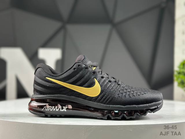 耐克 Nike Air Max 2017 White pure platinum 系列耐克低帮百搭贾卡网面全掌气垫患者休闲运动慢跑鞋 货号:849559 100