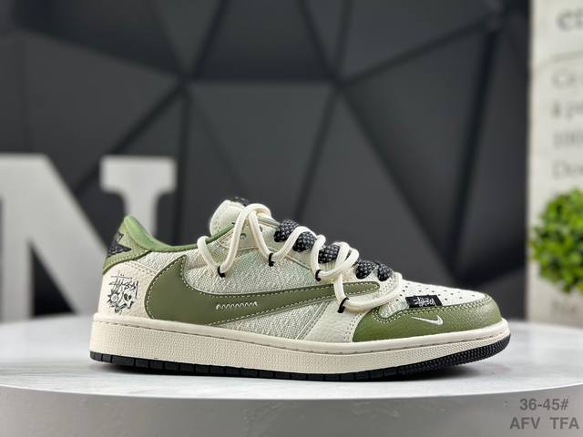 耐克 Travis Scott X Fragment Design X Air Jordan 1 Low Og Sp Aj1 低帮文化休闲板鞋 Dm6868-1