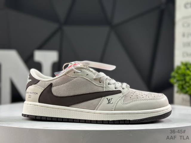 福利特价 耐克 Nike Air Jordan 1 X Travis Scott Aj1倒勾 乔一倒钩 ‘Diy’定制 耐克 低帮文化篮球鞋 完美品质出货 细节